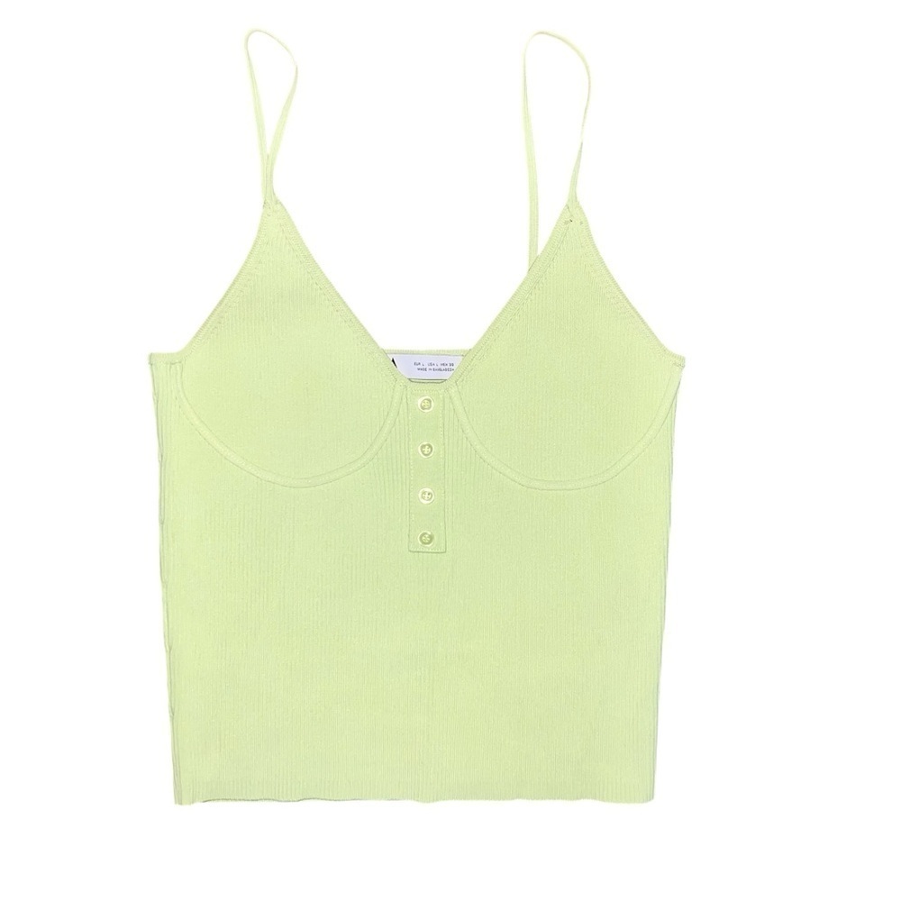 Lime Green Spaghetti Strap halter top size Large